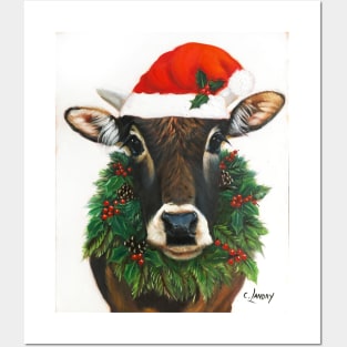 Tobey 2020 Christmas Cow Posters and Art